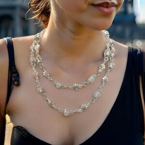 Hand Designed U.S.A. Double Strand Crystal Necklace